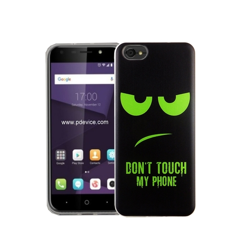 Handy H�lle f�r ZTE Blade A6 Lite Dont Touch My Phone Gr�n Smartphone Cover Bumper Schale Etuis