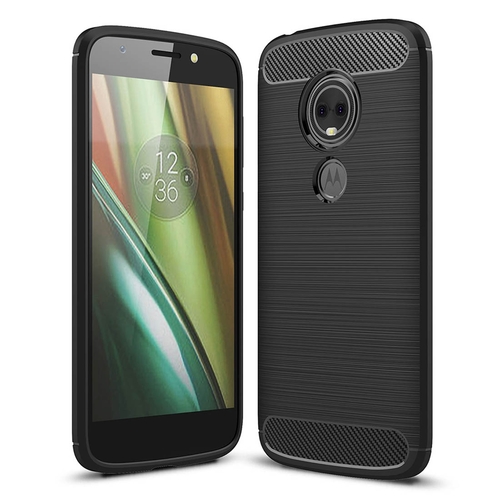 Schutzh�lle Handyh�lle f�r Motorola Moto E5 Play Case Cover Carbon Optik Schwarz