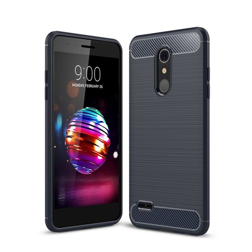 Schutzh�lle Handyh�lle f�r LG K10 (2018) Case Cover Carbon Optik Blau