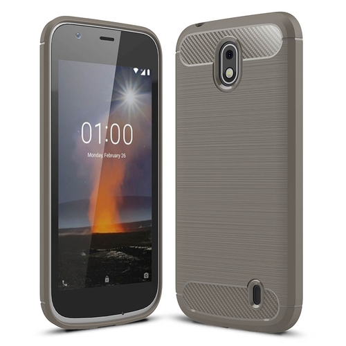 Schutzh�lle Handyh�lle f�r Nokia 1 Case Cover Carbon Optik Grau