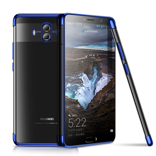 Handy H�lle Schutz Case f�r Huawei Mate 10 Durchsichtig Transparent Blau