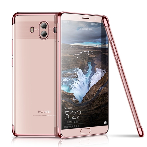 Handy H�lle Schutz Case f�r Huawei Mate 10 Durchsichtig Transparent Rose Pink