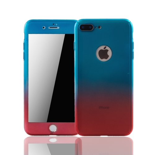 Handyh�lle Schutzh�lle f�r Apple iPhone 8 Plus Full Case Cover Displayschutz 360 Rot