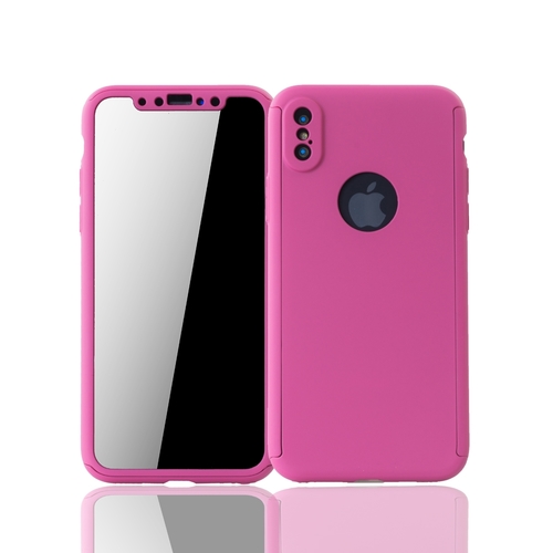 Handyh�lle Schutzh�lle f�r Apple iPhone X Full Case Cover Displayschutz 360 Pink