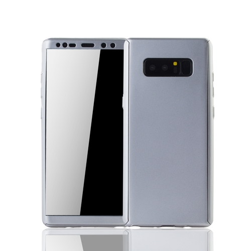 Handyh�lle Schutzh�lle f�r Samsung Galaxy Note 8 Full Case Cover Displayschutz 360 Silber