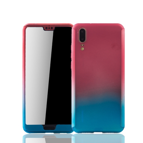 Handyh�lle Schutzh�lle f�r Huawei P20 Full Case Cover Displayschutz 360 Blau