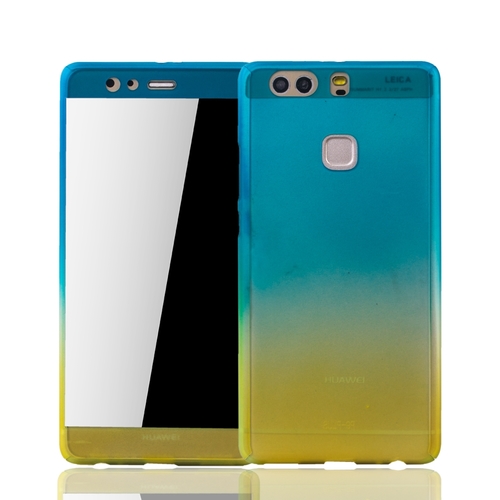 Handyh�lle Schutzh�lle f�r Huawei P9 Plus Full Case Cover Displayschutz 360 Gelb