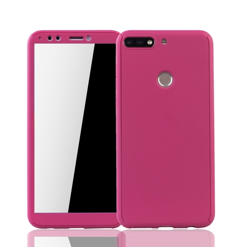 Handyh�lle Schutzh�lle f�r Huawei Honor 7C Full Case Cover Displayschutz 360 Pink