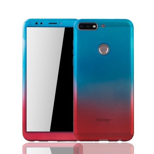 Handyh�lle Schutzh�lle f�r Huawei Honor 7C Full Case Cover Displayschutz 360 Rot