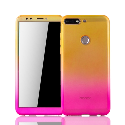 Handyh�lle Schutzh�lle f�r Huawei Honor 7C Full Case Cover Displayschutz 360 Pink