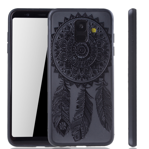 Handy H�lle Mandala f�r Samsung Galaxy A6 2018 Design Case Schutzh�lle Motiv Traumf�nger Cover Tasche Bumper Schwarz