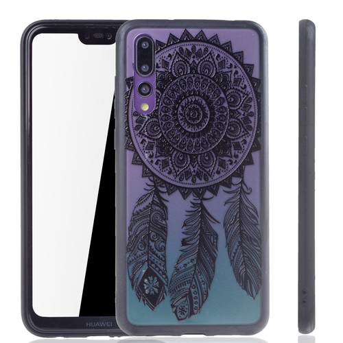 Handy H�lle Mandala f�r Huawei P20 Pro Design Case Schutzh�lle Motiv Traumf�nger Cover Tasche Bumper Schwarz