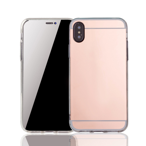 Apple iPhone XR Handy H�lle Spiegel Mirror Soft-Case Schutz-Cover Rose Gold
