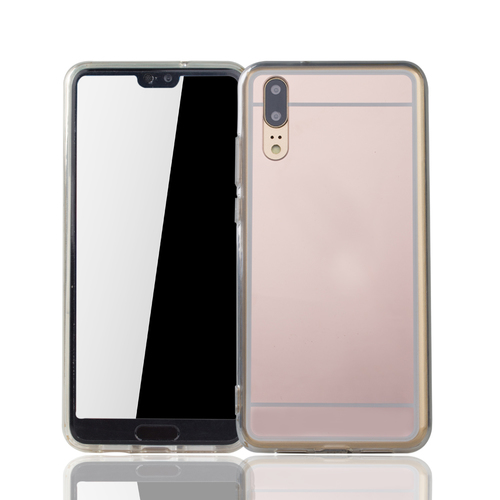 Huawei P20 Handy H�lle Spiegel Mirror Soft-Case Schutz-Cover Rose Gold