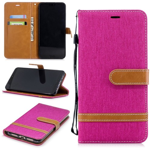 Huawei P20 Pro Handy H�lle Schutz-Tasche Case Cover Kartenfach Etuis Wallet Pink
