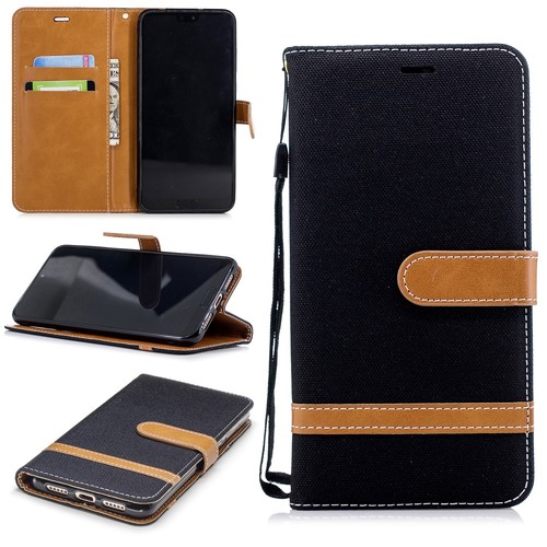 Huawei P20 Pro Handy H�lle Schutz-Tasche Case Cover Kartenfach Etuis Schwarz