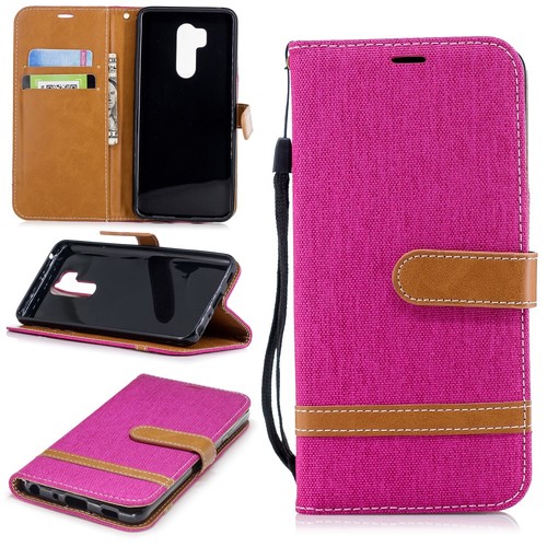 LG G7 Handy H�lle Schutz-Tasche Case Cover Kartenfach Etuis Book-Style Pink
