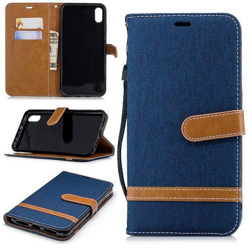 Apple iPhone XS Max Handy H�lle Schutz-Tasche Case Cover Kartenfach Etuis Blau
