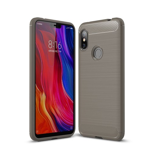 Schutzh�lle Handyh�lle f�r Xiaomi Redmi Note 6 Case Cover Carbon Optik Grau