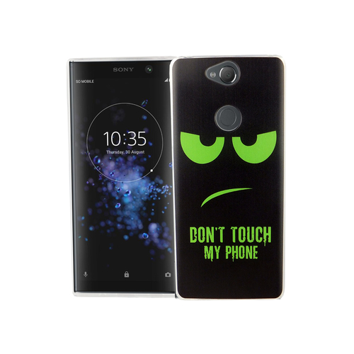 Sony Xperia XA2 Plus Handy H�lle Schutz-Case Cover Bumper Dont Touch My Phone Gr�n
