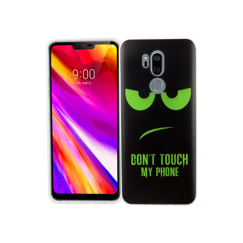 LG G7 Handy H�lle Schutz-Case Cover Bumper Dont Touch My Phone Gr�n