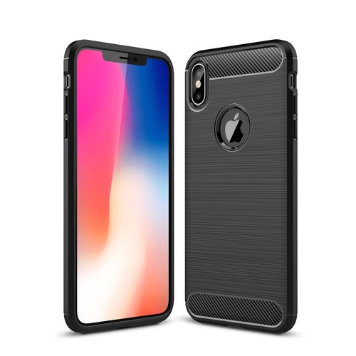 Schutzh�lle Handyh�lle f�r Apple iPhone XS Max Case Cover Carbon Optik Schwarz
