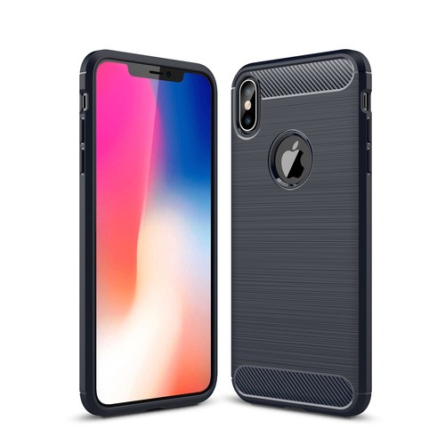 Schutzh�lle Handyh�lle f�r Apple iPhone XS Max Case Cover Carbon Optik Blau