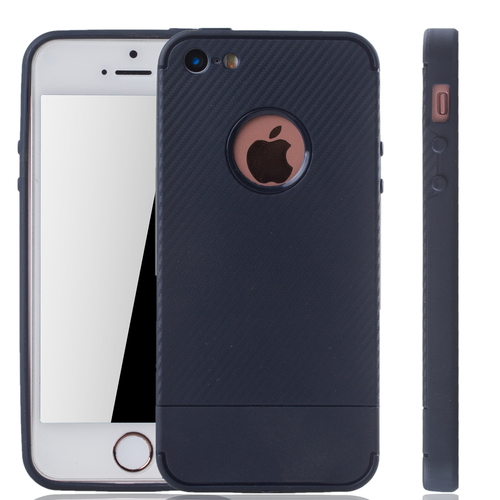 Apple iPhone 5 / 5s / SE Handyh�lle Schutzcase Carbon Optik Bumper Rot