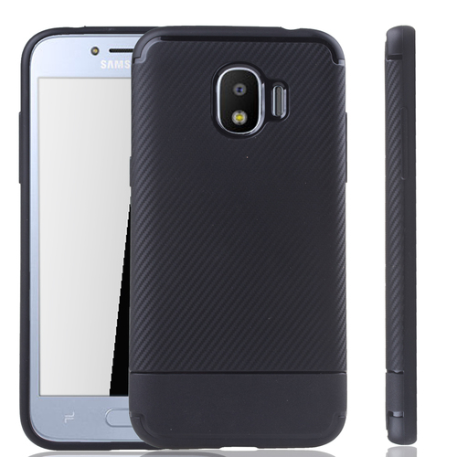 Samsung Galaxy J2 Pro Handyh�lle Schutzcase Carbon Optik Bumper Schwarz