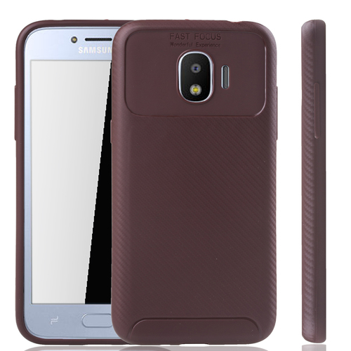 Samsung Galaxy J2 Pro Handyh�lle Schutzcase Carbon Optik Bumper Braun