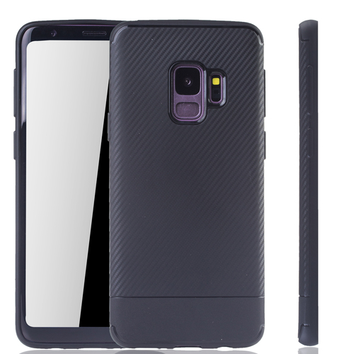 Samsung Galaxy S9 Handyh�lle Schutzcase Carbon Optik Bumper Schwarz
