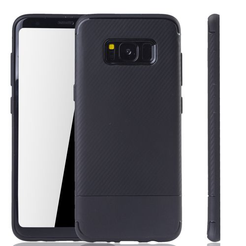 Samsung Galaxy S8 Handyh�lle Schutzcase Carbon Optik Bumper Schwarz