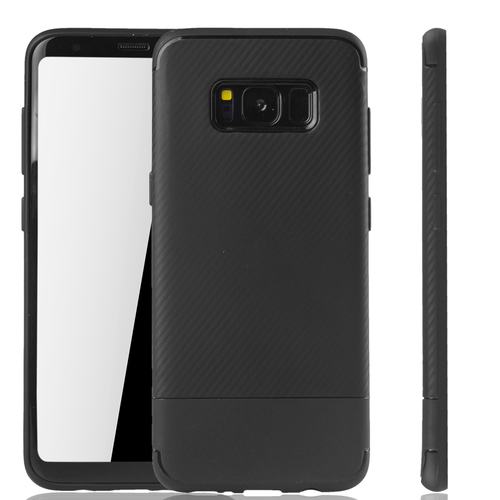 Samsung Galaxy S8 Plus Handyh�lle Schutzcase Carbon Optik Bumper Schwarz