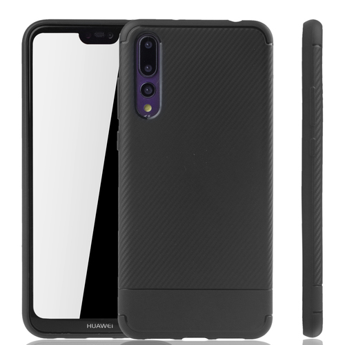 Huawei P20 Pro Handyh�lle Schutzcase Carbon Optik Bumper Schwarz