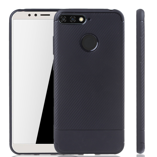 Huawei Y6 2018 Handyh�lle Schutzcase Carbon Optik Bumper Schwarz