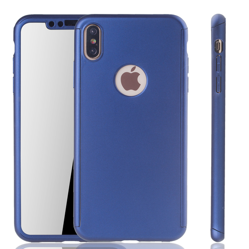 Handyh�lle Schutzh�lle f�r Apple iPhone XS Max Full Case Cover Displayschutz 360 Blau