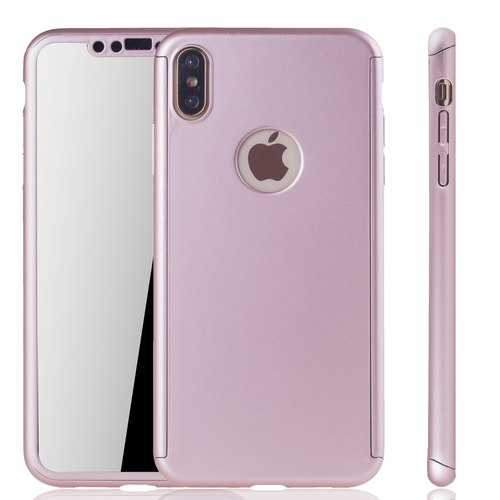 Handyh�lle Schutzh�lle f�r Apple iPhone XS Max Full Case Cover Displayschutz 360 Rosa