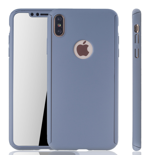 Handyh�lle Schutzh�lle f�r Apple iPhone XS Max Full Case Cover Displayschutz 360 Grau