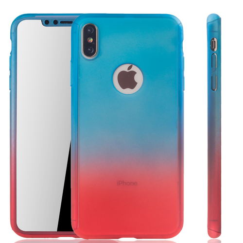 Handyh�lle Schutzh�lle f�r Apple iPhone XS Max Full Case Cover Displayschutz 360 Rot
