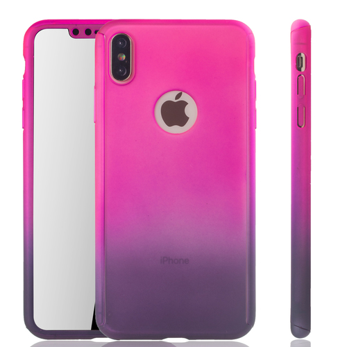 Handyh�lle Schutzh�lle f�r Apple iPhone XS Max Full Case Cover Displayschutz 360 Violett