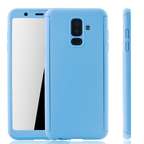 Handyh�lle Schutzh�lle f�r Samsung Galaxy A6 Plus (2018) Full Case Cover Displayschutz 360 Blau