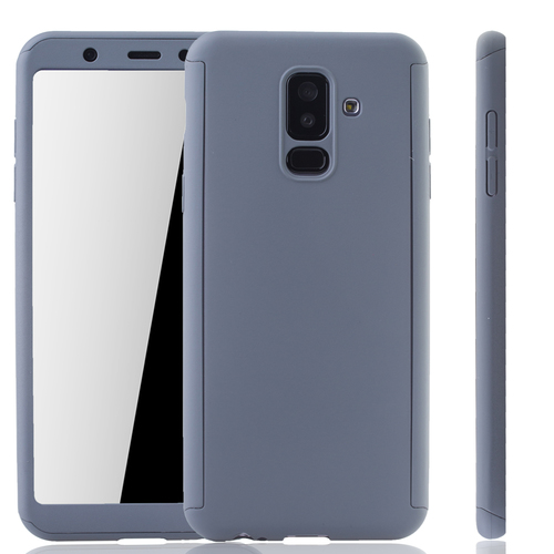 Handyh�lle Schutzh�lle f�r Samsung Galaxy A6 Plus (2018) Full Case Cover Displayschutz 360 Grau