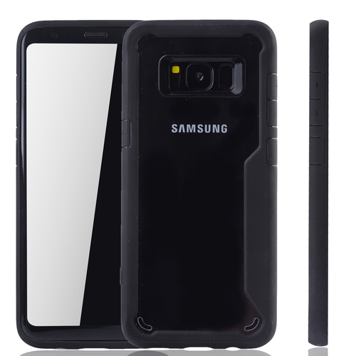 Schwarze Premium Samsung Galaxy S8 Hybrid-Editon H�lle | Unterst�tzt Kabelloses Laden | aus edlem Acryl mit weichem Silikonrand Schwarz