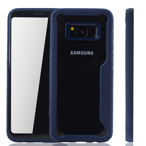 Blaue Premium Samsung Galaxy S8 Plus Hybrid-Editon H�lle | Unterst�tzt Kabelloses Laden | aus edlem Acryl mit weichem Silikonrand Blau