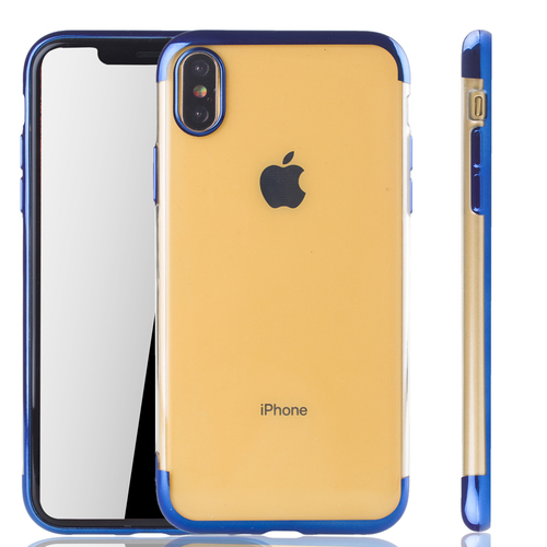 Handyh�lle f�r Apple iPhone XS Max Blau - Clear - TPU Silikon Case Backcover Schutzh�lle in Transparent   Blau