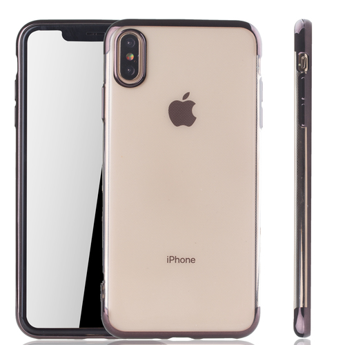 Handyh�lle f�r Apple iPhone XS Max Schwarz - Clear - TPU Silikon Case Backcover Schutzh�lle in Transparent   Schwarz