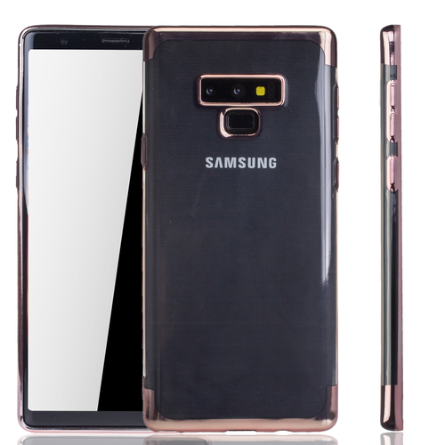 Handyh�lle f�r Samsung Galaxy Note 9 Rose Pink - Clear - TPU Silikon Case Backcover Schutzh�lle in Transparent   Rose Pink