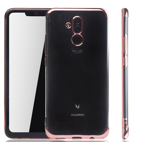 Handyh�lle f�r Huawei Mate 20 Lite Rose Pink - Clear - TPU Silikon Case Backcover Schutzh�lle in Transparent   Rose Pink