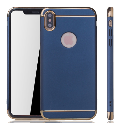 Apple iPhone XS Max Handy Hlle Schutz Case Bumper Hard Cover Blau