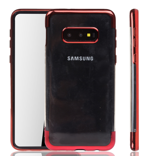 Handyh�lle f�r Samsung Galaxy S10e Rot - Clear - TPU Silikon Case Backcover Schutzh�lle in Transparent   Rot